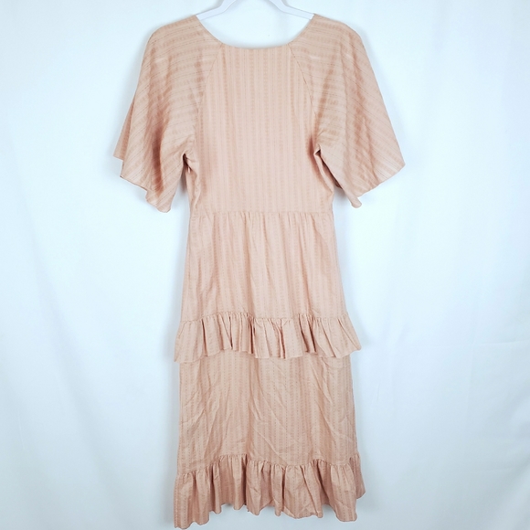 Tularosa Everly Dress in Blush Midi Ruffle - Picture 5 of 8
